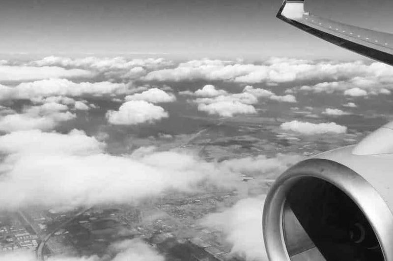 view from airplane clouds